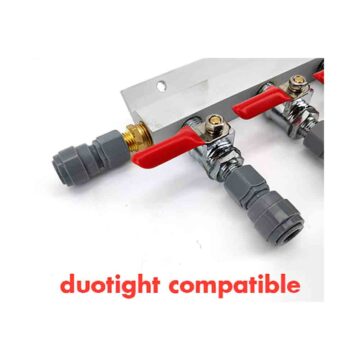 4 utganger. Duotight kompatibel og tilbakeslagsventil