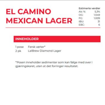 El Camino Mexican lagerFresh Wort Kit FWK