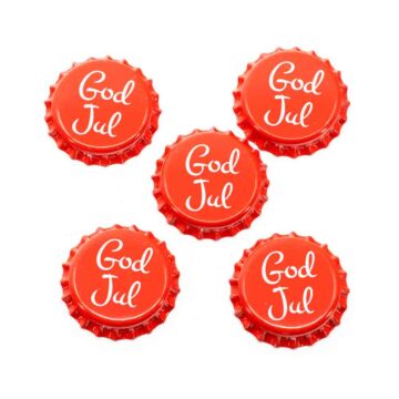 Jule korker. Røde med hvit tekst!