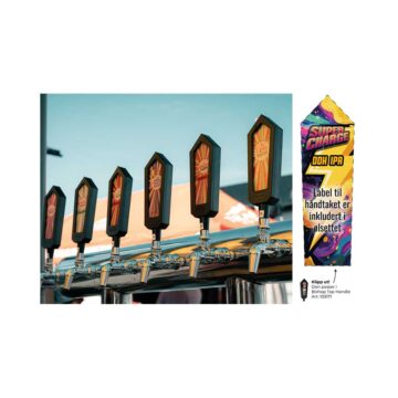 Supercharge DDH IPA IPA med dobbel tørrhumle. Her får du med etikett til Bishop Tap Handle