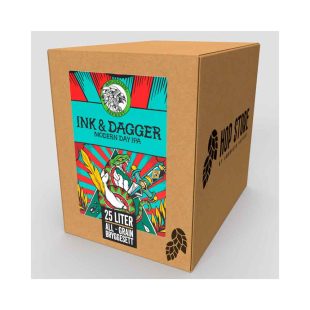 Amundsen Ink & Dagger IPA. Avbildet i esken den leveres i