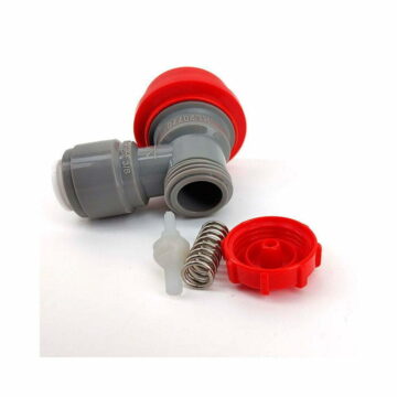 Ball lock kobling i plast CO2 inn i deler. Topp