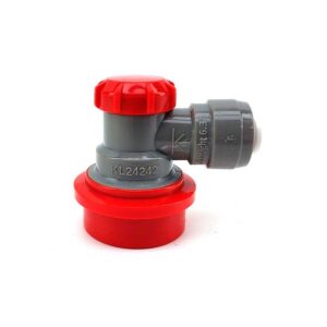 Ball lock kobling i plast for CO2. 6.35mm. Sett i fra siden