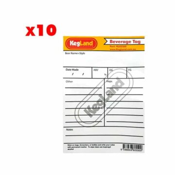 Beverage-Tag-10-stk. Festes på fat og gjæringskar!