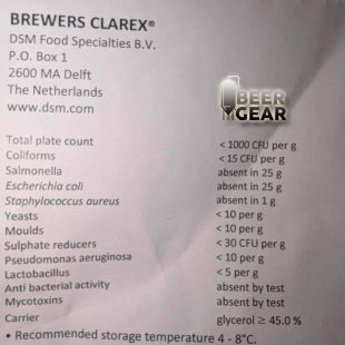 Brewers Clarex spesifikasjoner Innhold og oppbevarings temperatur