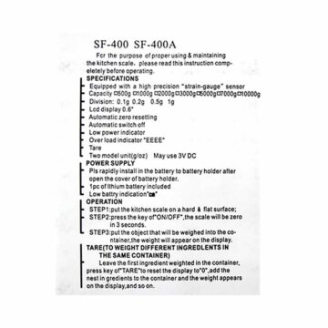 Digital vekt 1g - 10kg spesifikasjoner og informasjon om produktet