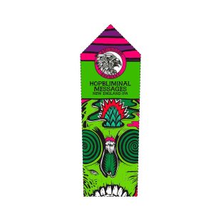 HopBliminal Messages Hazy IPA har en etikett til taphandle på selve oppskriften