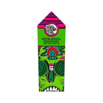 HopBliminal Messages Hazy IPA har en etikett til taphandle på selve oppskriften