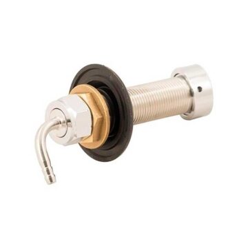 Nukatap Shank 10 cm med nippel. I Rustfritt stål. Passer mange tappekraner