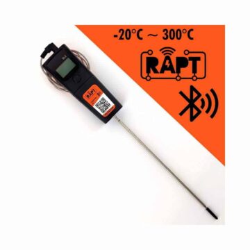 RAPT Bluetooth Termometer med info og probe på