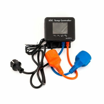 RAPT Temperatur kontroller med kontakter. Blå og gul for å kjøle og varme