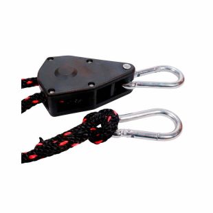 Solid talje som tåler løft opp til 113 kg. Ølbrygging