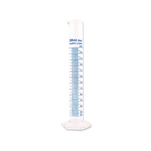 Testrør i glass 250 ml målesylinder produsert i borosilikatglass