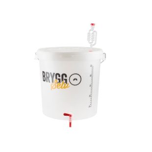 gjæringsbøtte 30l med kran, lokk og gjærlås